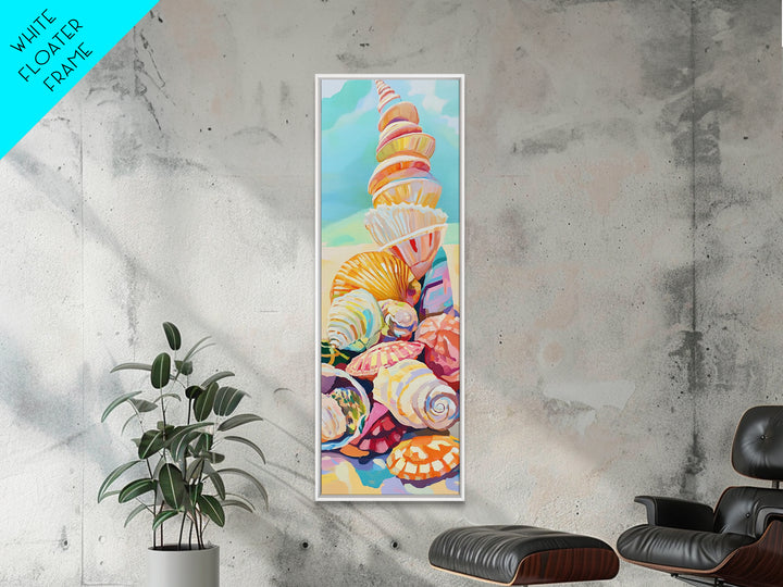 Pastel Seashell Pile On Beach Canvas Print, Coastal Wall Art, Ocean Decor, Nautical Art Print, Beach House Decor Gift For Her
