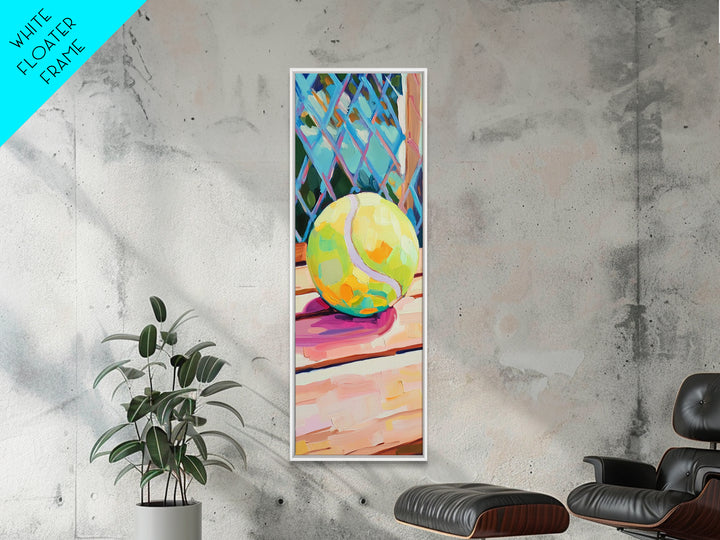 Bright Tennis Ball And Racquet Canvas Print, Tennis Wall Art, Sports Decor, Game Room Decor, Gift For Him, Athletic Decor