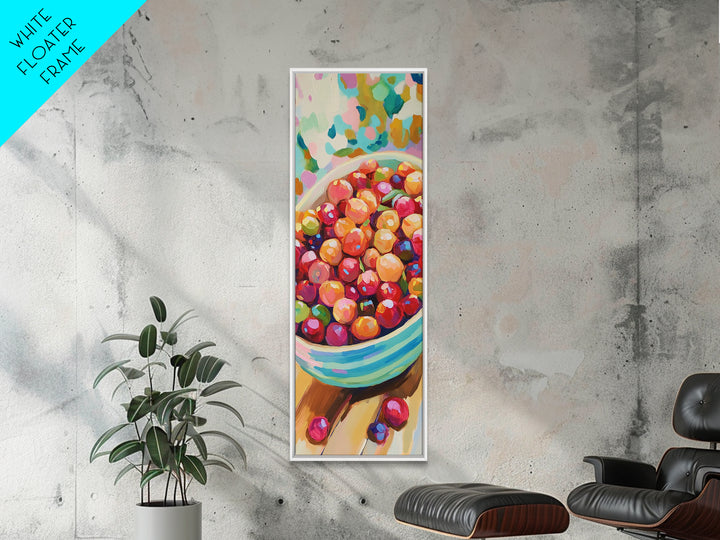 Colorful Cherry Bowl Wall Art, Vibrant Fruit Painting, Kitchen Wall Decor, Foodie Gift, Dining Room Print, Still Life Art