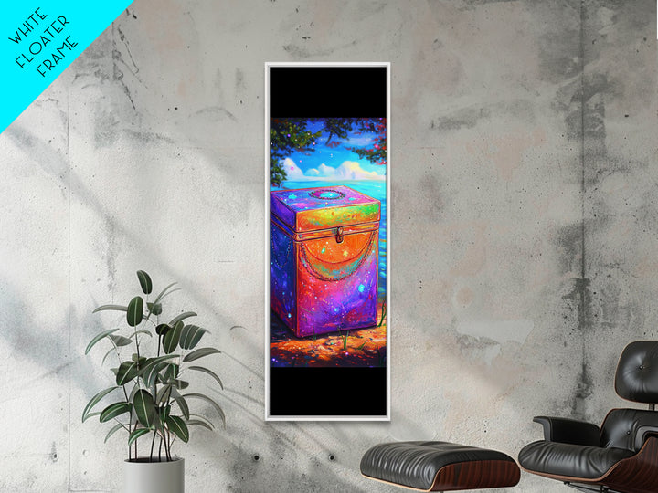 Rainbow Treasure Chest By Tropical Ocean Wall Art, Colorful Coastal Canvas Print, Beach House Decor And Unique Gift Idea