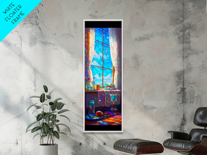 Sunny Window Breakfast Nook Wall Art, Blue Sky Interior Print, Cozy Kitchen Decor, Guest Room Wall Decor, Home Decor Gift For Her
