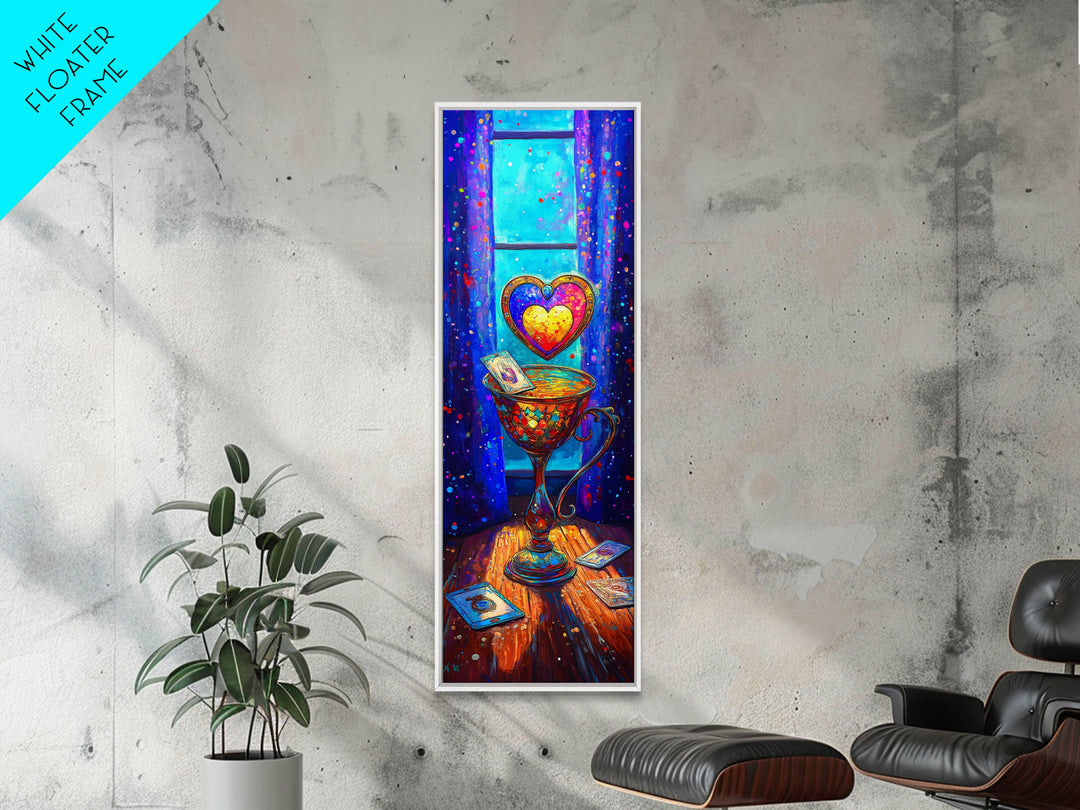 Glowing Heart Goblet By Window Wall Art, Romantic Bedroom Art, Whimsical Love Wall Decor, Gift For Her, Cozy Decor, Valentine Gift