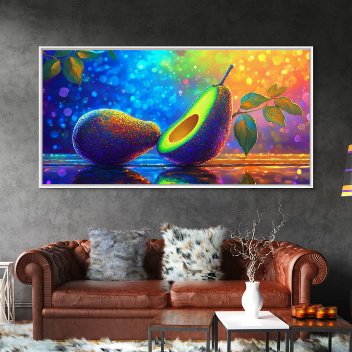 Vibrant Avocado Still Life Canvas Print, Colorful Kitchen Wall Art, Foodie Home Decor, Modern Fruit Art, Housewarming Gift