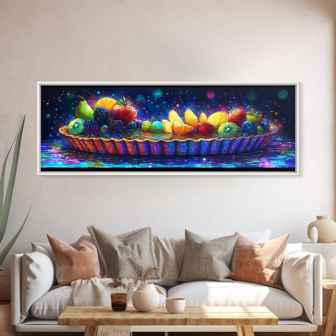 Colorful Fruit Tart With Citrus And Berries Canvas Print, Kitchen Wall Art, Bakery Decor, Food Lover Gift, Dining Room Print