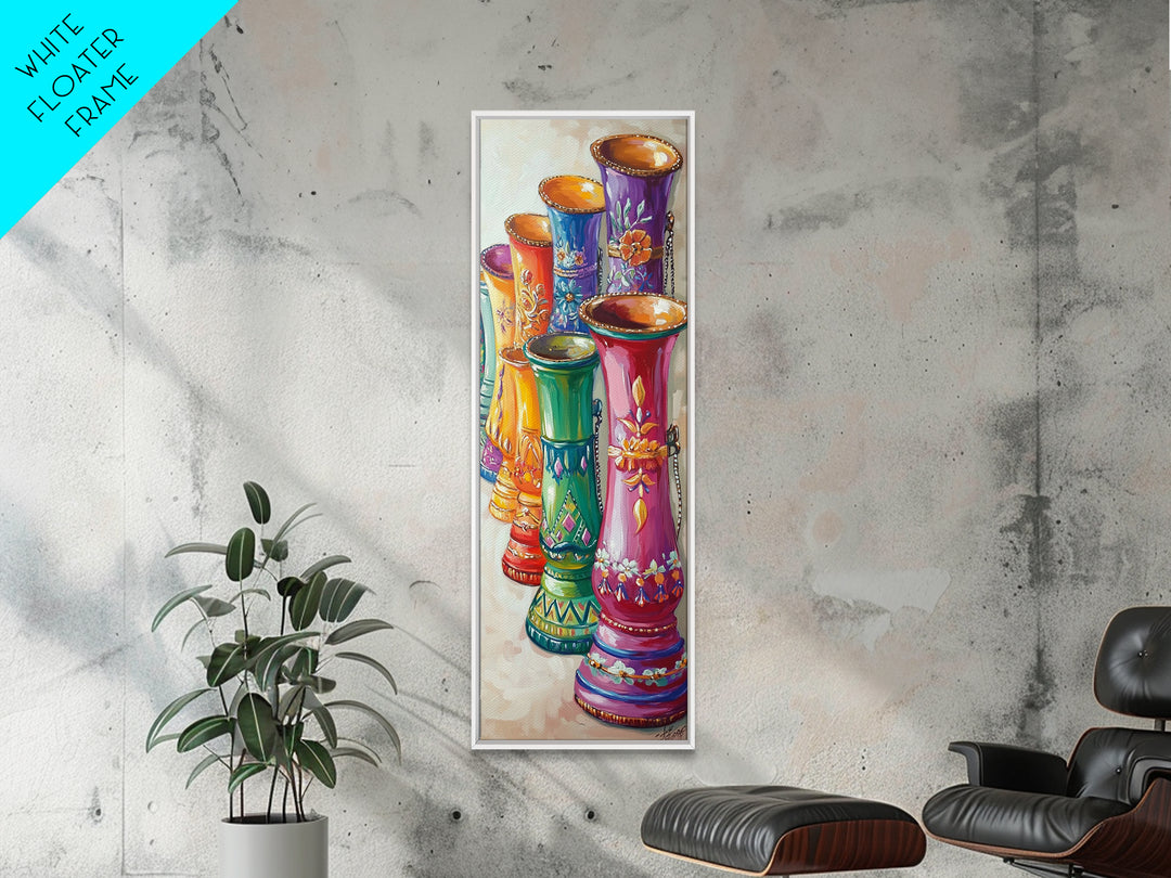 Colorful Painted Western Boot Vases Wall Art, Boho Southwestern Decor, Eclectic Farmhouse Canvas Print, Living Room Gift