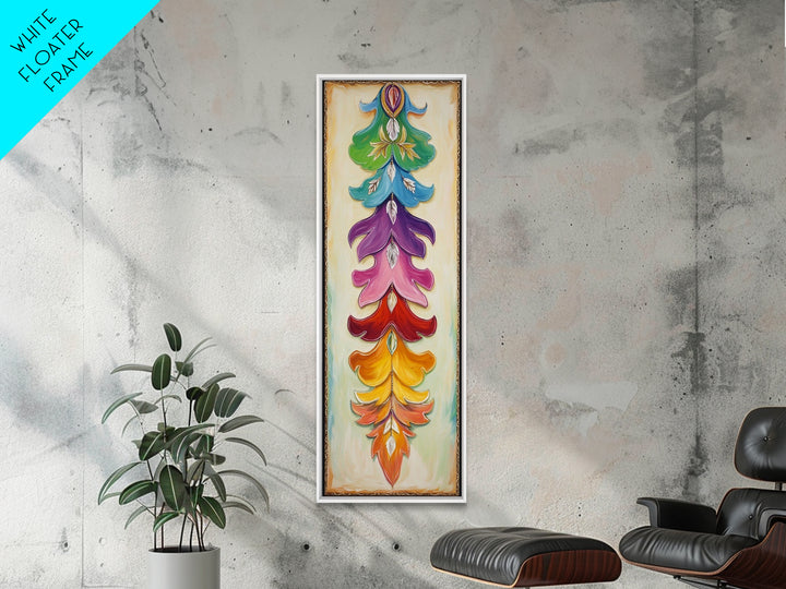 Colorful Layered Feather Wall Art, Western Boho Canvas Print, Southwestern Ranch Decor, Vibrant Farmhouse Housewarming Gift
