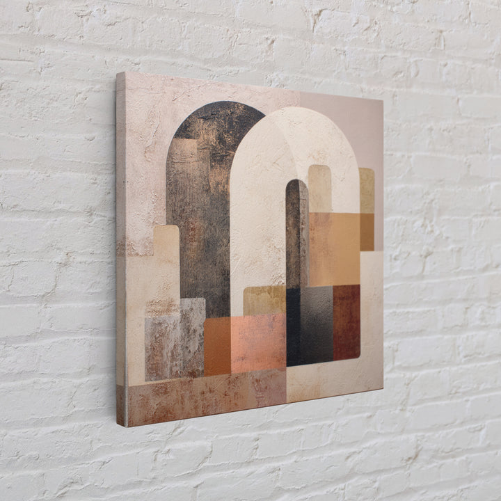 Neutral Abstract Arches Framed Canvas Print, Above Bed Art, Above Bed Decor, Bedroom Decor, Abstract Art, Serenity, ABA-1x1-100