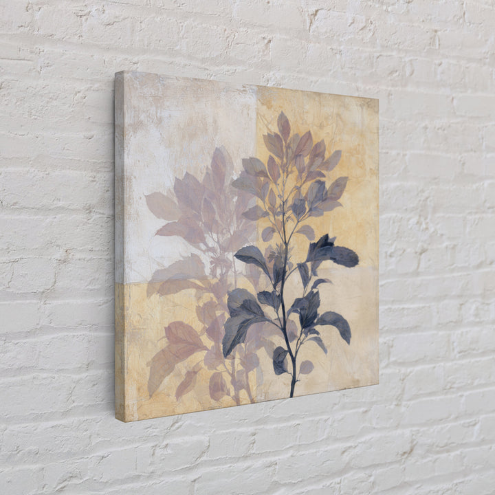 Tonal Botanical Shadows on Plaster Surface Canvas Print, Above Bed Art, Original Art, Bedroom Decor, Fine Art, Serenity, ABA-1x1-23