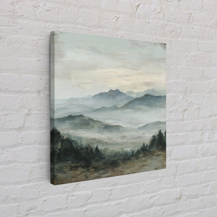Panoramic Misty Mountain Landscape Canvas Print, Above Bed Art, Neutral Decor, Bedroom Decor, Fine Art, Serenity, Wall Decor, ABA-1x1-25