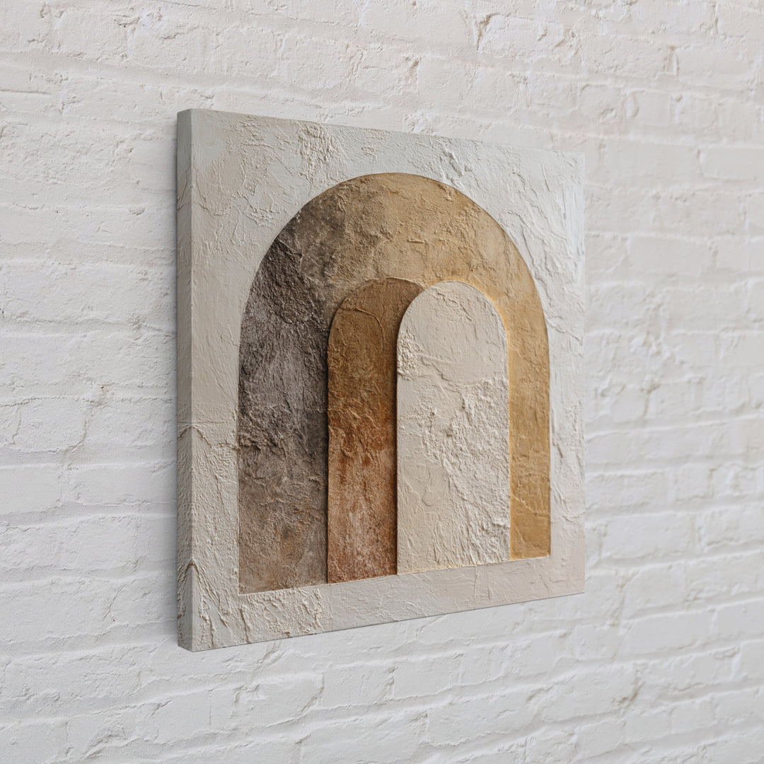 Neutral Abstract Arches Framed Canvas Print, Above Bed Art, Dorm Decor, Bedroom Decor, Fine Art, Serenity, Dopamine Decor, ABA-1x1-28