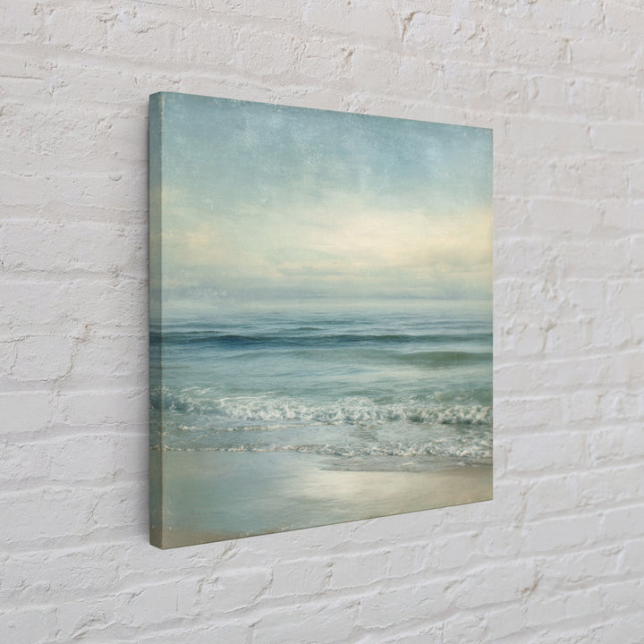 Quiet Moon over a Calm Ocean Horizon Canvas Print, Above Bed Art, Canvas Wall Art, Bedroom Decor, Fine Art, Serenity, ABA-1x1-3