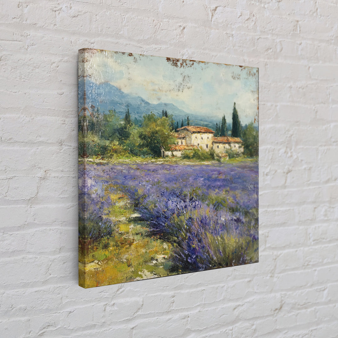 Oversized Lavender Field Framed Canvas Print, Above Bed Art, Dopamine Decor, Bedroom Decor, Oil Painting, Serenity, ABA-1x1-43