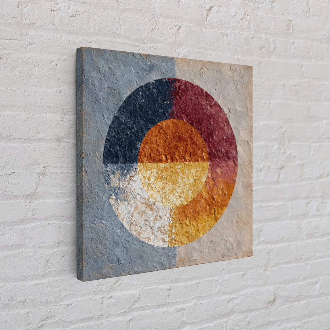 Abstract Sunrise Geometry Framed Canvas Print, Above Bed Art, Bedroom Decor, Abstract Art, Serenity, Boho Decor, Western Decor, ABA-1x1-44