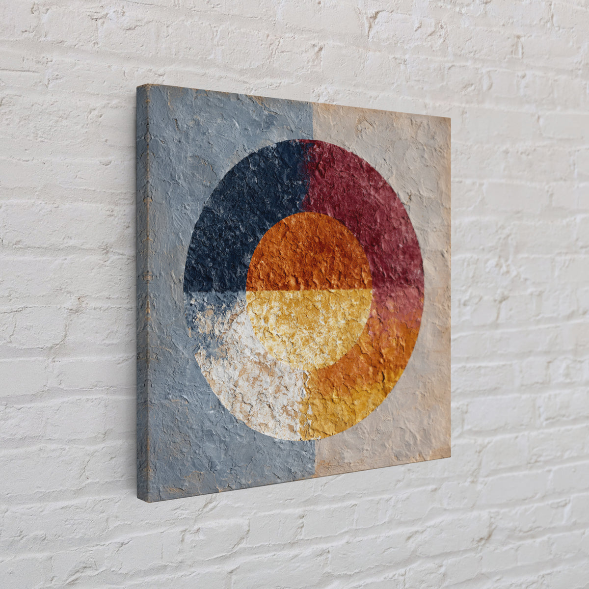 Abstract Sunrise Geometry Framed Canvas Print, Above Bed Art, Bedroom Decor, Abstract Art, Serenity, Boho Decor, Western Decor, ABA-1x1-44