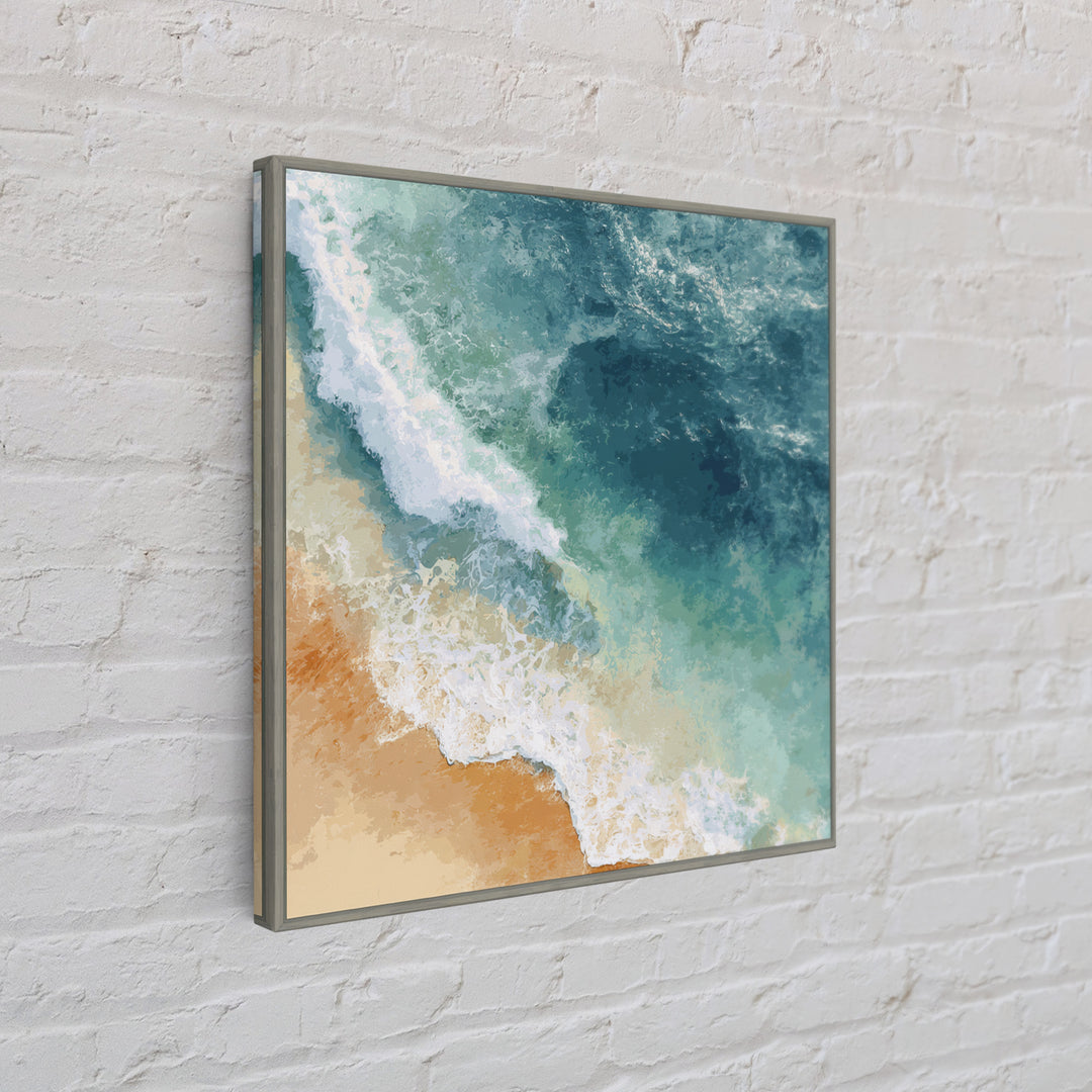 Serene Ocean Tide Seen from Above Canvas Print, Above Bed Art, Gallery Decor, Bedroom Decor, Fine Art, Serenity, Wall Art, ABA-1x1-45