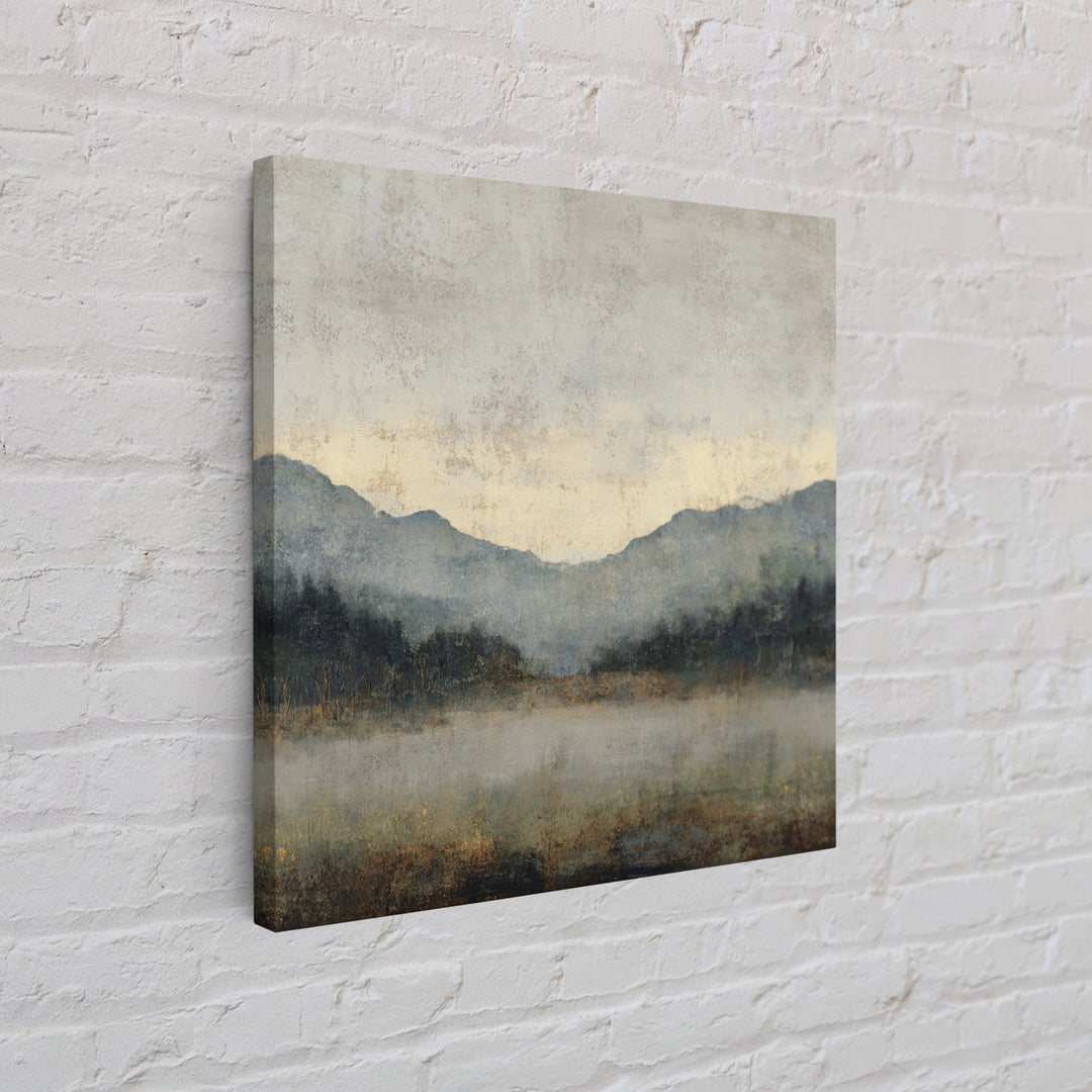 Panoramic Misty Mountain Landscape Canvas Print, Above Bed Art, Neutral Decor, Bedroom Decor, Fine Art, Serenity, Wall Decor, ABA-1x1-49