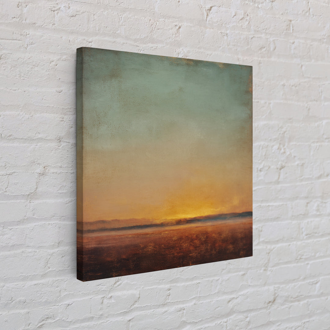 Dreamy Desert Sunset Canvas Print, Above Bed Art, 3 Piece Wall Art, Bedroom Decor, Watercolor Art, Serenity, Textured Painting, ABA-1x1-55