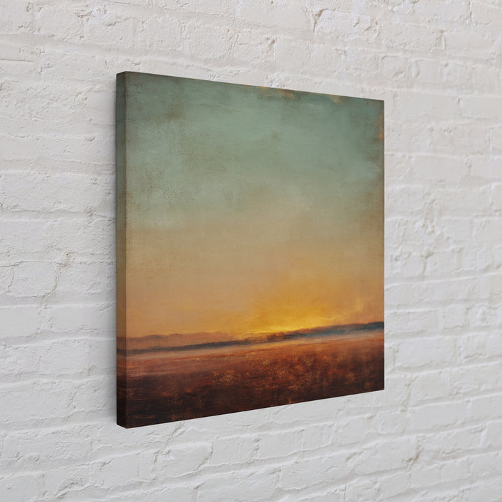 Dreamy Desert Sunset Canvas Print, Above Bed Art, 3 Piece Wall Art, Bedroom Decor, Watercolor Art, Serenity, Textured Painting, ABA-1x1-55