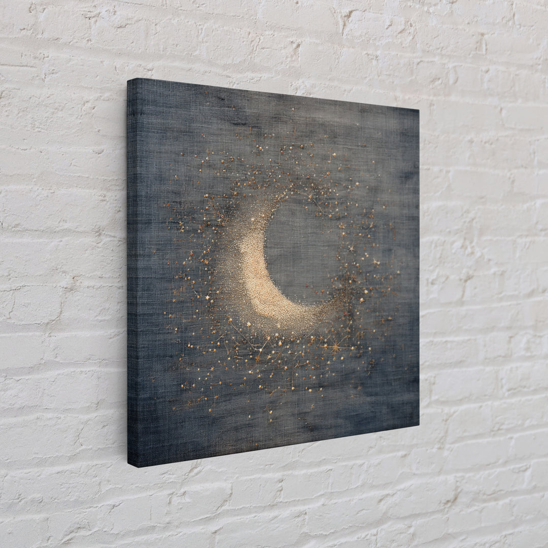 Subtle Celestial Scene Framed Canvas Print, Above Bed Art, Above Bed Decor, Bedroom Decor, Oil Painting, Serenity, ABA-1x1-61