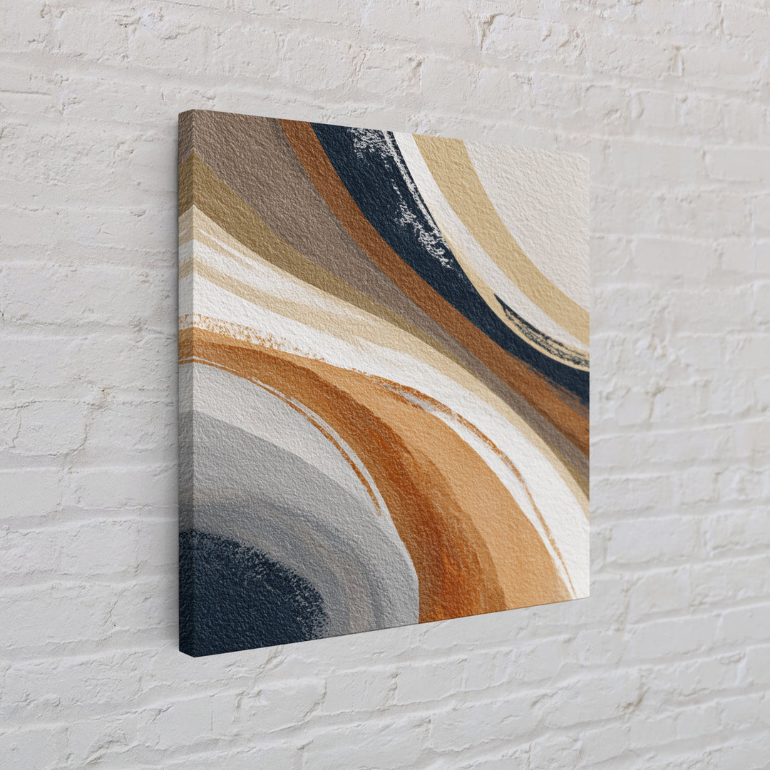 Warm Taupe Abstract Waves Framed Canvas Print, Above Bed Art, Above Bed Decor, Bedroom Decor, Serenity, Minimalist Decor, ABA-1x1-63