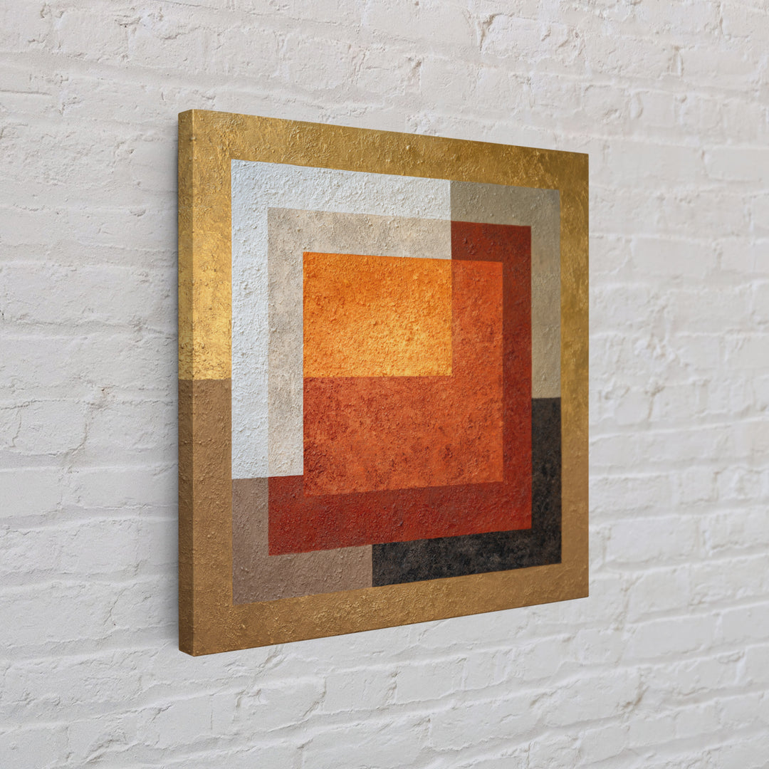 Abstract Sunrise Geometry Framed Canvas Print, Above Bed Art, Boho Wall Decor, Bedroom Decor, Serenity, Fine Art Print, ABA-1x1-68