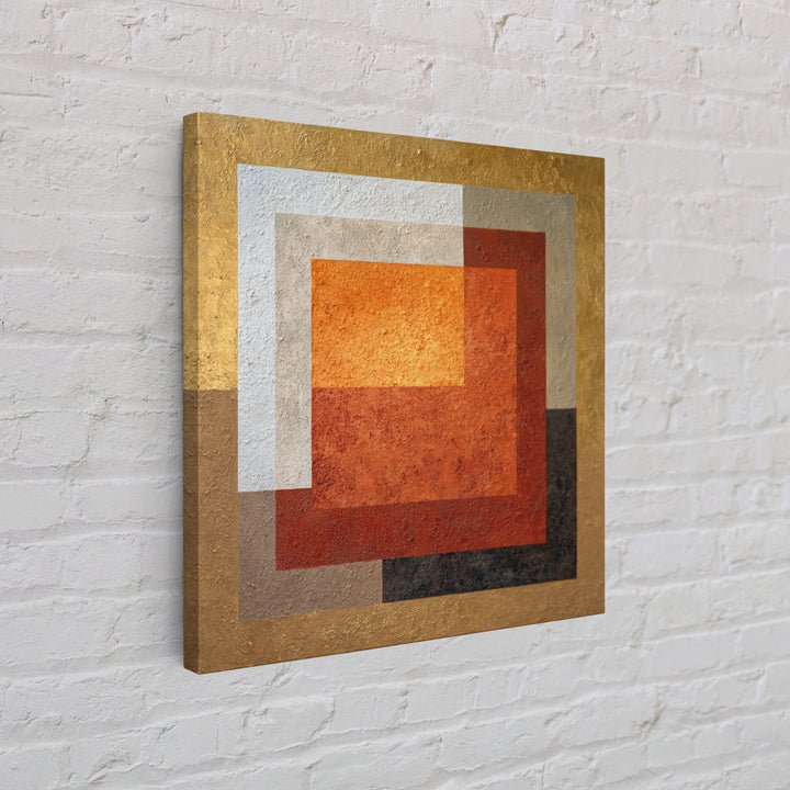 Abstract Sunrise Geometry Framed Canvas Print, Above Bed Art, Boho Wall Decor, Bedroom Decor, Serenity, Fine Art Print, ABA-1x1-68