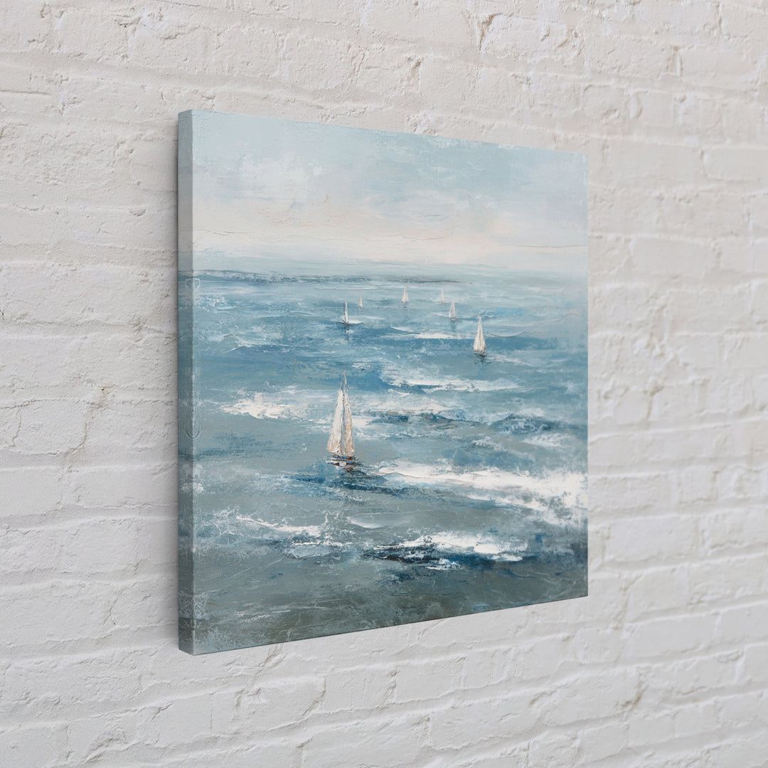 Serene Ocean Tide Seen from Above Canvas Print, Above Bed Art, Gallery Decor, Bedroom Decor, Fine Art, Serenity, Wall Art, ABA-1x1-69