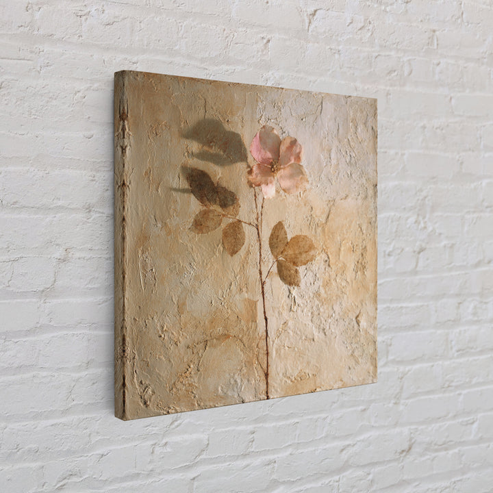 Tonal Botanical Shadows on Plaster Surface Canvas Print, Above Bed Art, Photography Prints, Bedroom Decor, Serenity, ABA-1x1-71