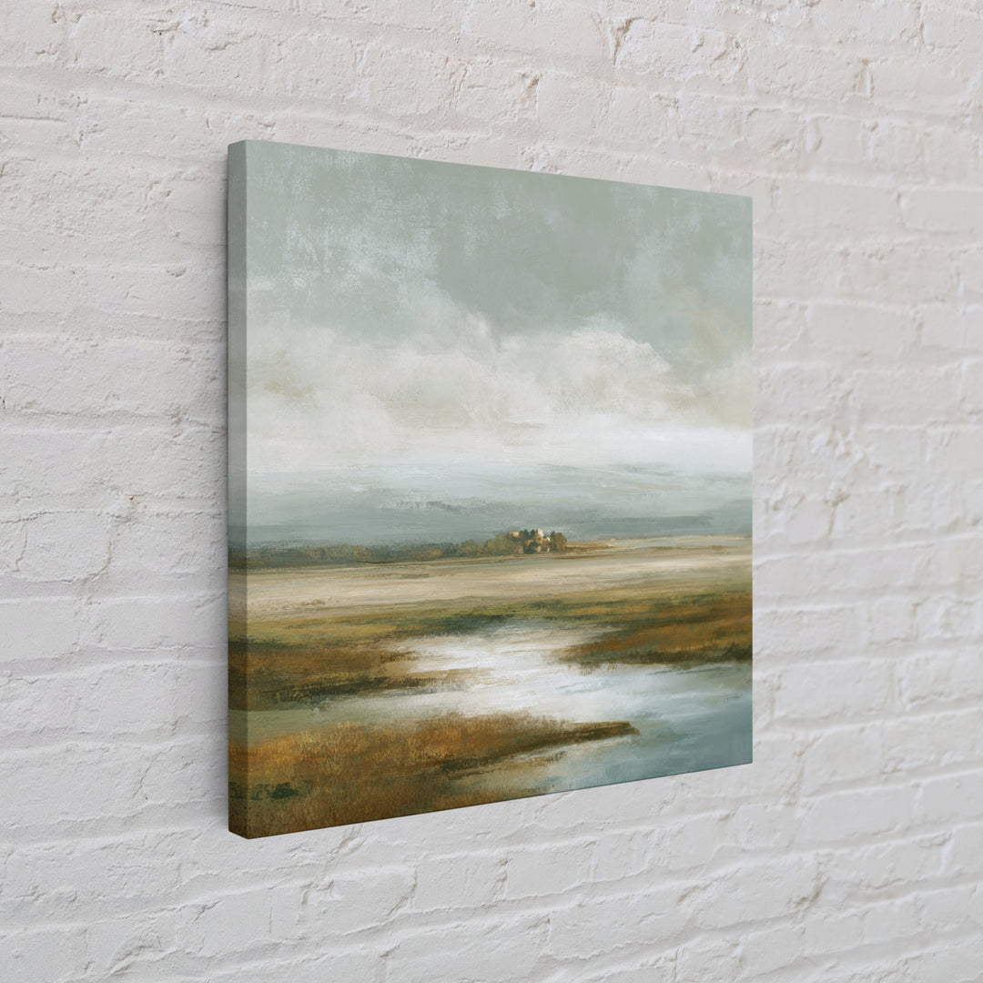 Soft Alpine Horizon Framed Canvas Print, Above Bed Art, Living Room Wall Art, Bedroom Decor, Fine Art, Serenity, Luxury Decor, ABA-1x1-72