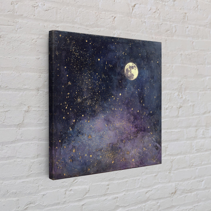 Subtle Celestial Scene Canvas Print, Above Bed Art, Statement Artwork, Bedroom Decor, Fine Art, Serenity, Printable Wall Art, ABA-1x1-85
