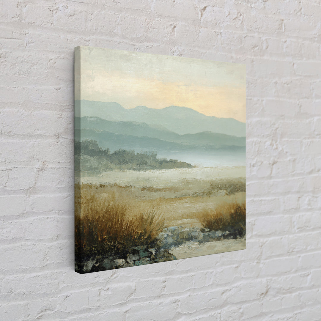 Panoramic Misty Mountain Landscape Canvas Print, Above Bed Art, Wall Art, Bedroom Decor, Fine Art, Serenity, Digital Print, ABA-1x1-97