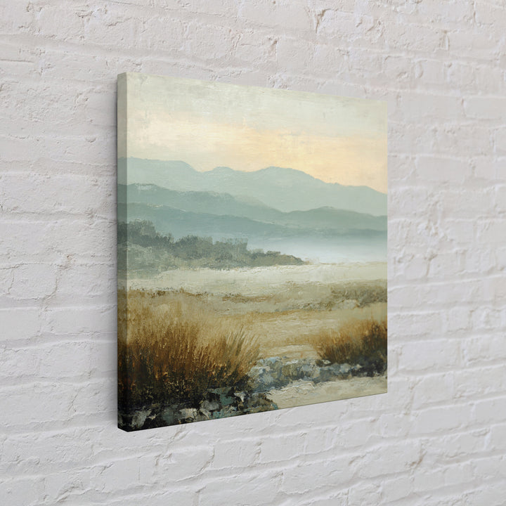 Panoramic Misty Mountain Landscape Canvas Print, Above Bed Art, Wall Art, Bedroom Decor, Fine Art, Serenity, Digital Print, ABA-1x1-97