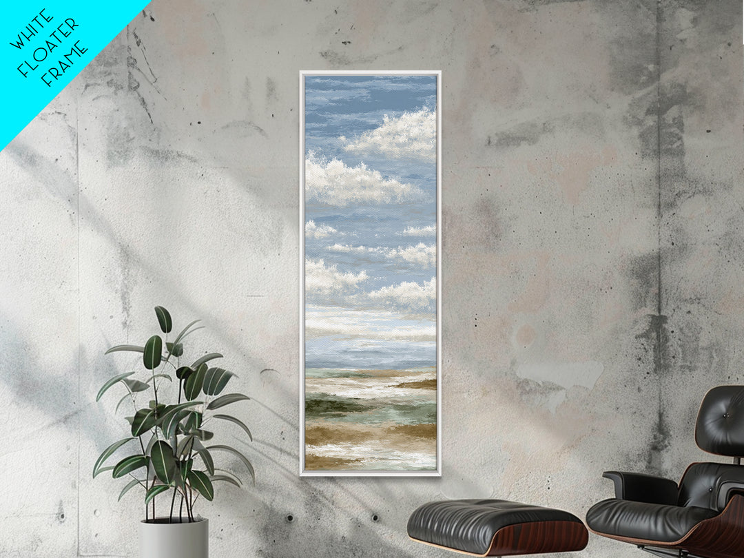 Tranquil Cloudscape with Blush Undertones Canvas Print, Above Bed Art, Room Decor, Bedroom Decor, Fine Art, Serenity, ABA-1x3-17