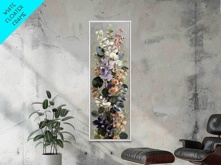 Soft Eucalyptus Branches Arranged Symmetrically Canvas Print, Above Bed Art, Bedroom Wall Art, Bedroom Decor, Oil Painting, ABA-1x3-18