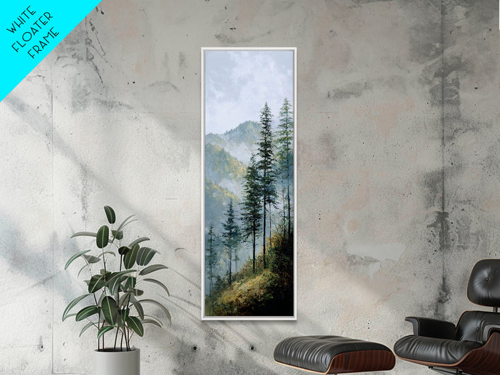 Quiet Forest Ridge Softened by Fog Canvas Print, Above Bed Art, Boho Decor, Bedroom Decor, Serenity, Statement Artwork, ABA-1x3-2