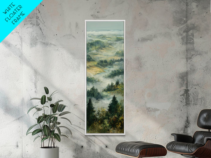 Quiet Forest Ridge Softened by Fog Canvas Print, Above Bed Art, Boho Decor, Bedroom Decor, Serenity, Statement Artwork, ABA-1x3-26