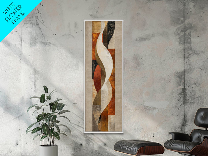 Warm Taupe Abstract Waves Framed Canvas Print, Above Bed Art, Minimalist Decor, Bedroom Decor, Abstract Art, Serenity, ABA-1x3-3