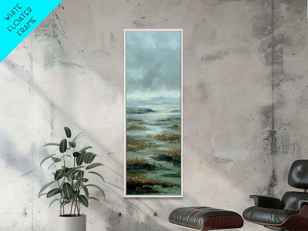 Tranquil Cloudscape with Blush Undertones Canvas Print, Above Bed Art, Horizontal Wall Art, Bedroom Decor, Fine Art, Serenity, ABA-1x3-41