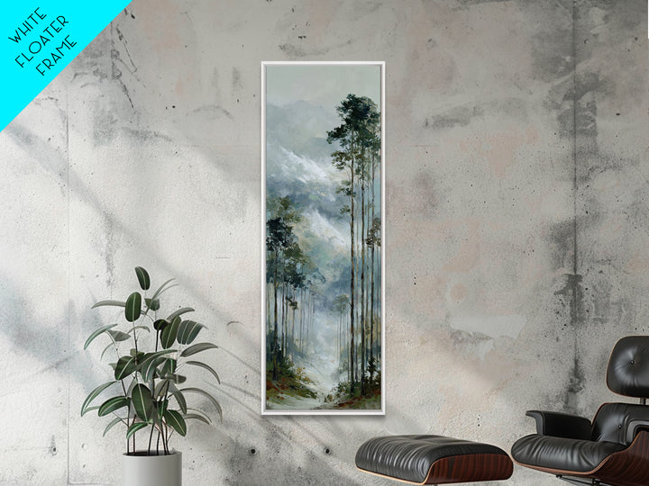 Quiet Forest Ridge Softened by Fog Framed Canvas Print, Above Bed Art, Bedroom Wall Decor, Bedroom Decor, Fine Art, Serenity, ABA-1x3-50