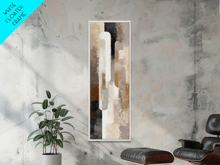 Japandi Ink Shapes Canvas Print, Above Bed Art, Horizontal Wall Art, Bedroom Decor, Abstract Art, Serenity, Home Decor, ABA-1x3-6