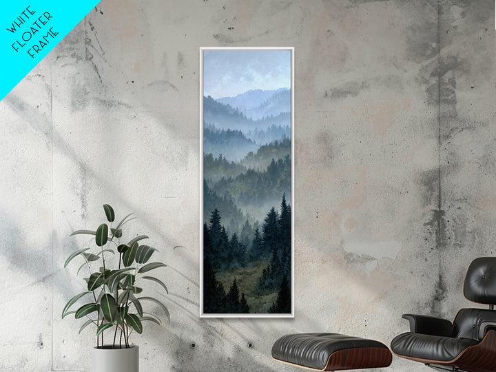 Quiet Forest Ridge Softened by Fog Framed Canvas Print, Above Bed Art, Bedroom Wall Decor, Bedroom Decor, Fine Art, Serenity, ABA-1x3-74