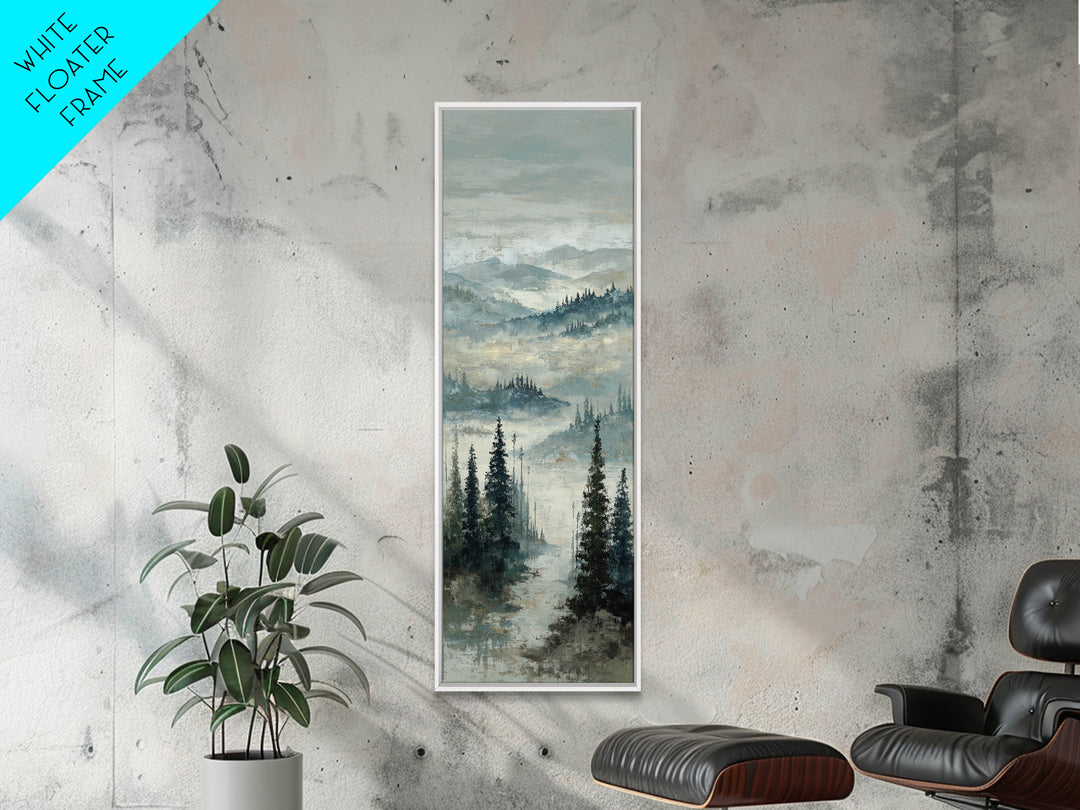 Soft Alpine Horizon Framed Canvas Print, Above Bed Art, Original Art, Bedroom Decor, Oil Painting, Serenity, ABA-1x3-84