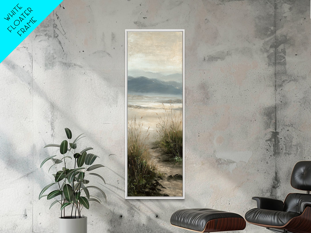 Panoramic Misty Mountain Landscape Canvas Print, Above Bed Art, Digital Prints, Bedroom Decor, Serenity, Printable Art, ABA-1x3-85