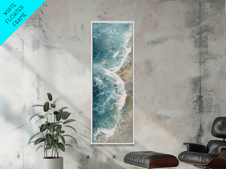 Serene Ocean Tide Seen from Above Canvas Print, Above Bed Art, Gallery Decor, Bedroom Decor, Fine Art, Serenity, Wall Art, ABA-1x3-9
