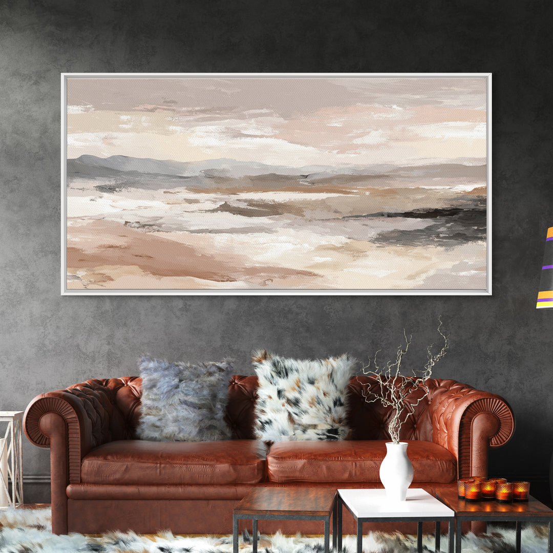 Japandi Ink Shapes Canvas Print, Above Bed Art, Room Decor, Bedroom Decor, Abstract Art, Serenity, Large Wall Art, Original Art, ABA-2x1-62