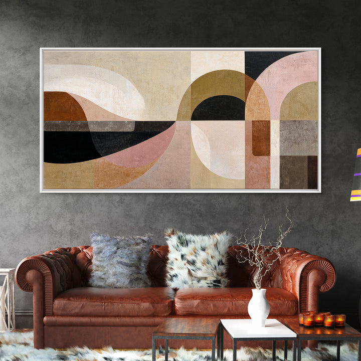 Abstract Sunrise Geometry Canvas Print, Above Bed Art, Dorm Decor, Bedroom Decor, Fine Art, Serenity, Dopamine Decor, ABA-2x1-64
