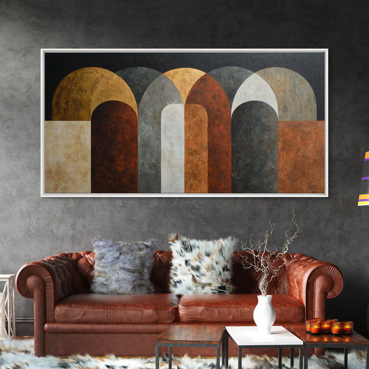 Neutral Abstract Arches Framed Canvas Print, Above Bed Art, Original Art, Bedroom Decor, Abstract Art, Serenity, ABA-2x1-72