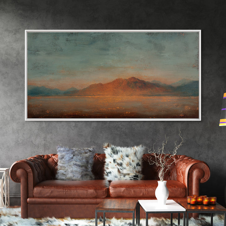 Dreamy Desert Sunset Framed Canvas Print, Above Bed Art, Printable Art, Bedroom Decor, Fine Art, Serenity, Bedroom Wall Art, ABA-2x1-99