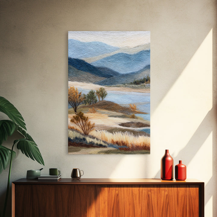 Soft Romantic Landscape Framed Canvas Print, Above Bed Art, Wall Art, Bedroom Decor, Oil Painting, Serenity, Digital Print, ABA-2x3-1