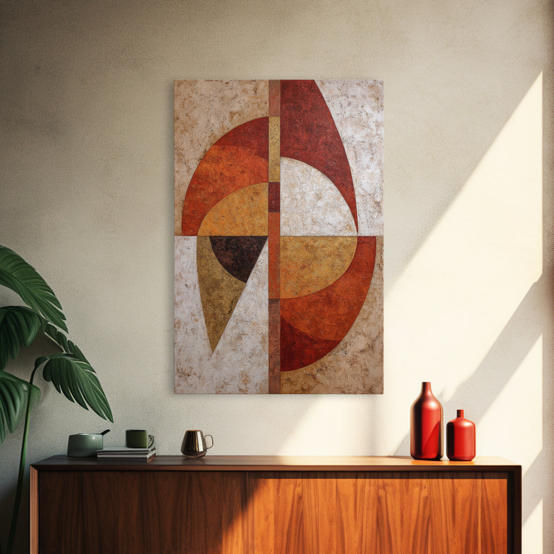 Abstract Sunrise Geometry Framed Canvas Print, Above Bed Art, Art Print, Bedroom Decor, Abstract Art, Serenity, Dorm Decor, ABA-2x3-100